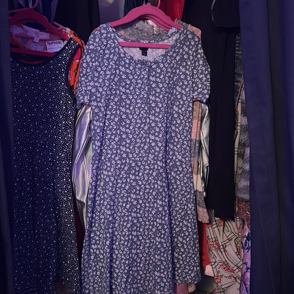 Blue and white flower dress